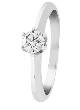 Lykka Casuals solitaire silver ring six-prong