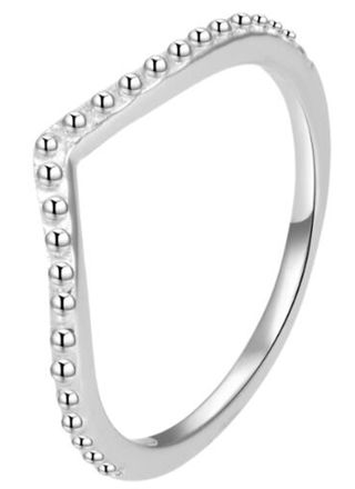 Lykka Casuals silver wishbone chevron ring