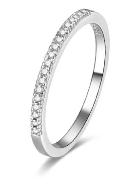 Lykken Casuals anniversary silver ring with channel set zirconia