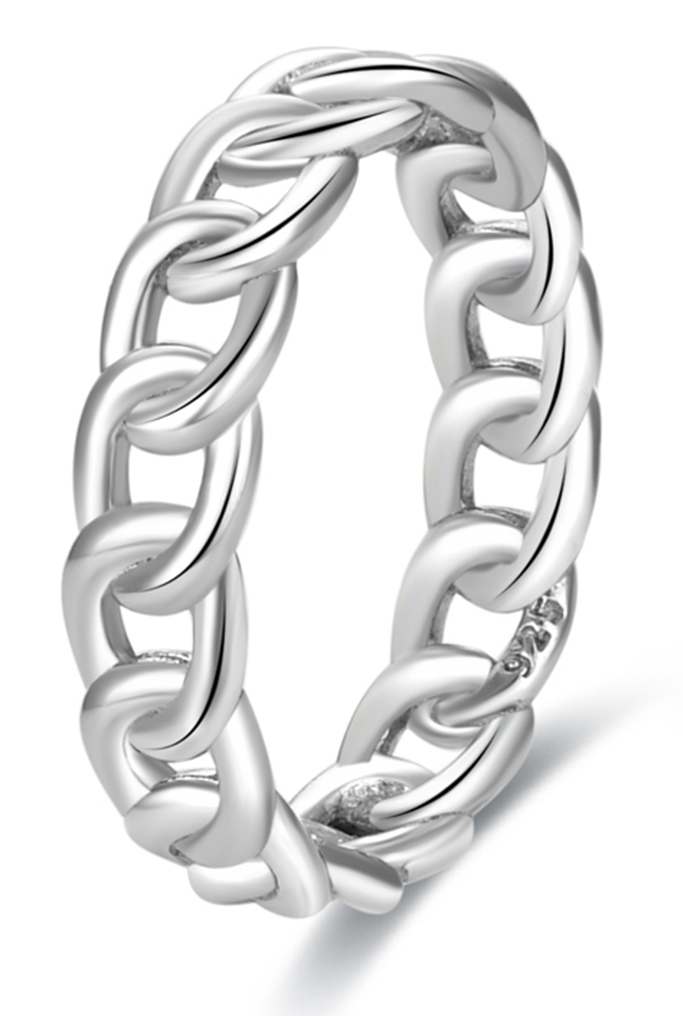 Lykka Casuals silver curb chain ring 5 mm