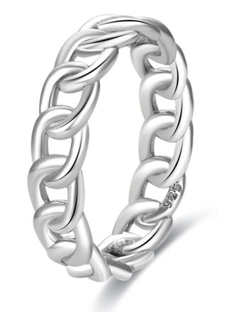 Lykka Casuals silver curb chain ring 5 mm