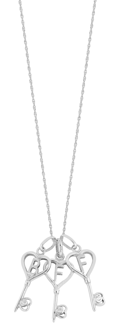 Lykka Hearts BFF split friends necklace