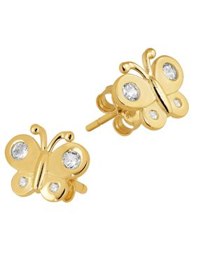 Lykken Symbols butterflies gold earrings
