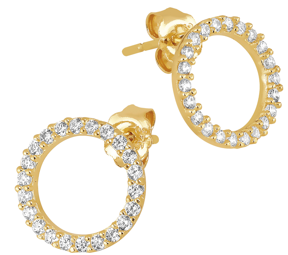 Lykka Casuals round yellow gold earrings 9,1 mm