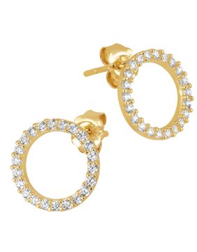 Lykken Casuals round yellow gold earrings 9,1 mm