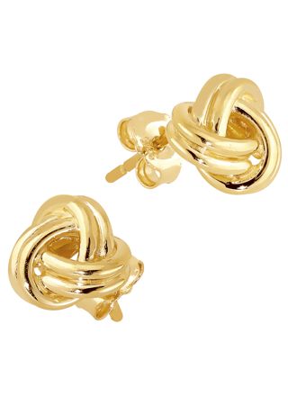 Lykka Symbols knot gold stud earrings