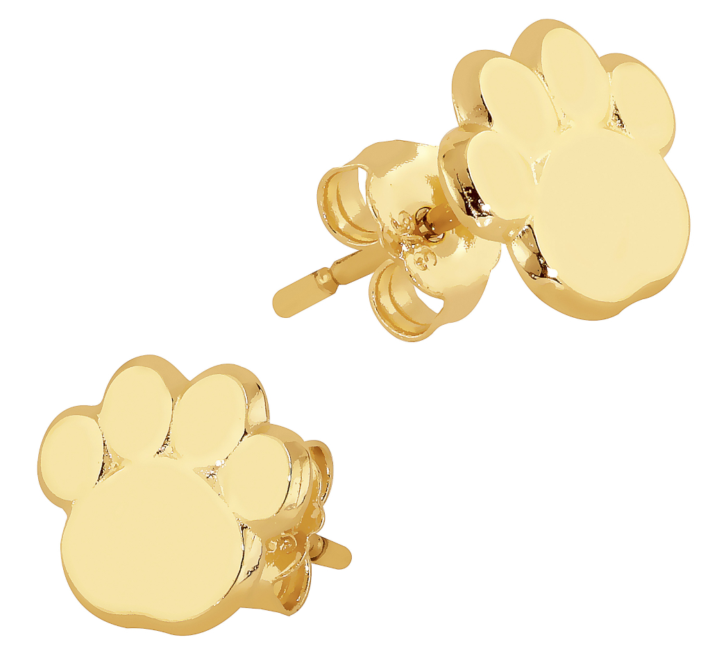 Lykka Symbols paw gold earrings