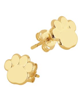 Lykka Symbols paw gold earrings