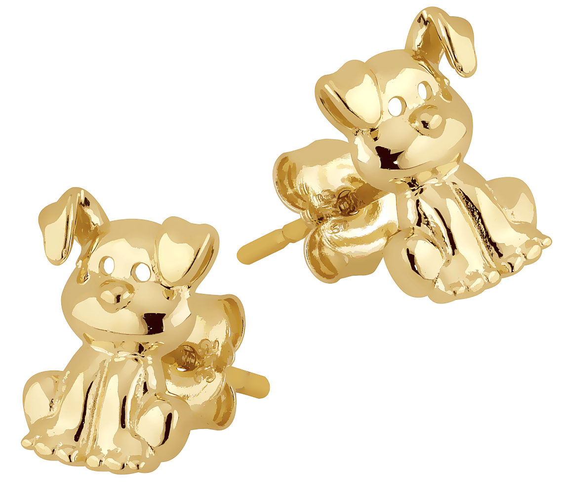 Lykka Symbols dog stud gold earrings