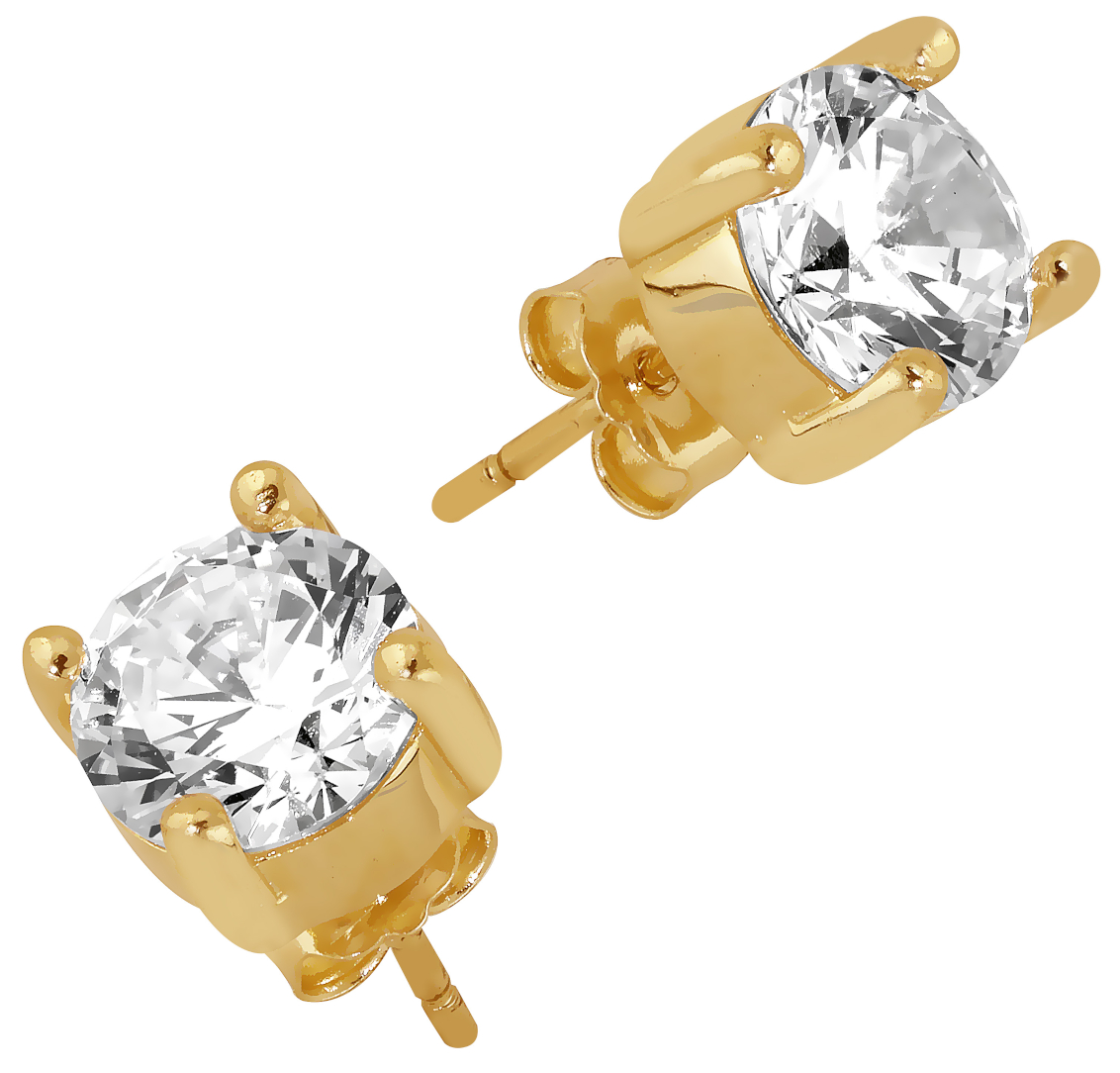 Lykka Casuals solitaire yellow gold earrings