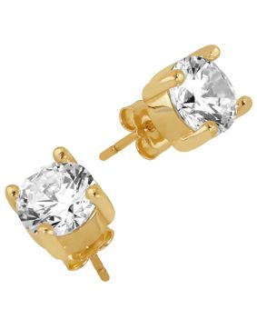 Lykken Casuals solitaire yellow gold earrings