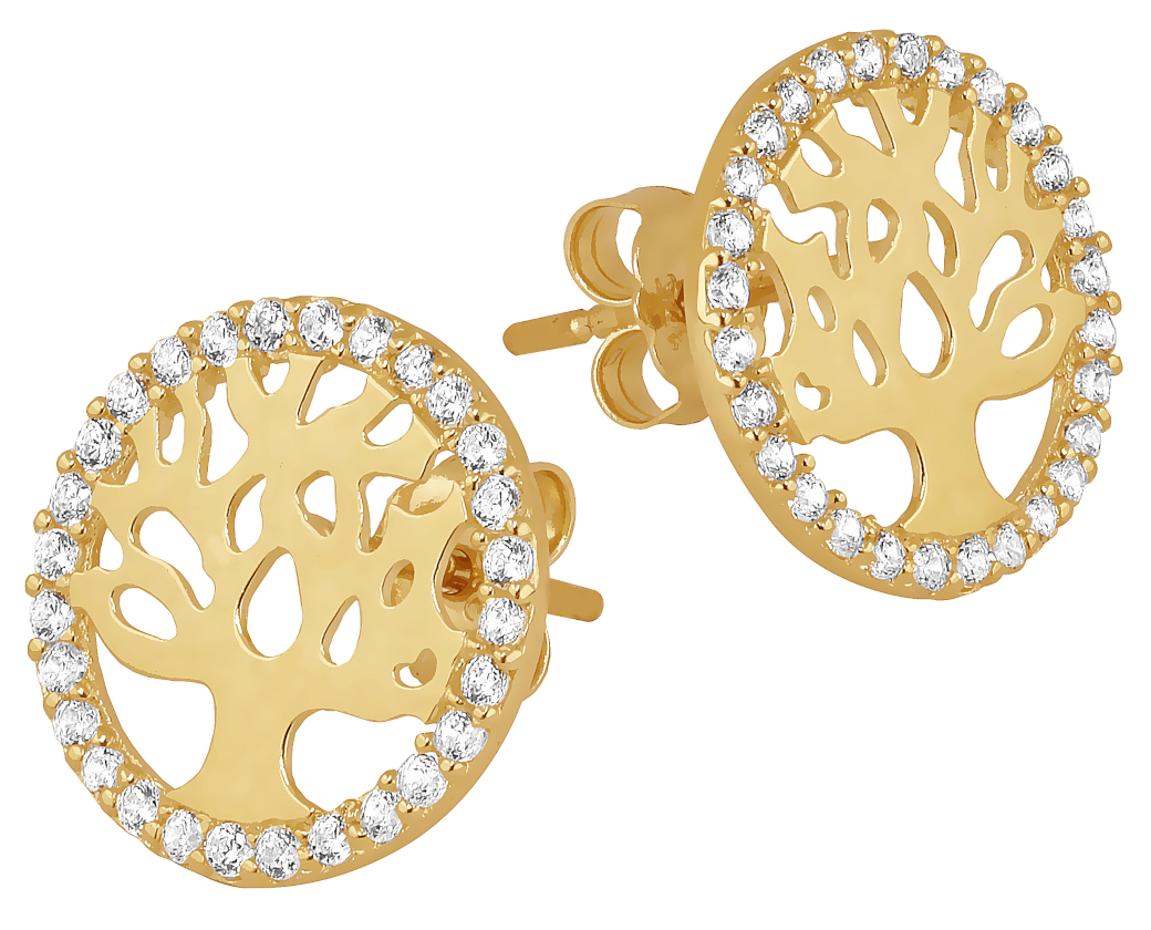 Lykka Symbols gold tree of life earrings