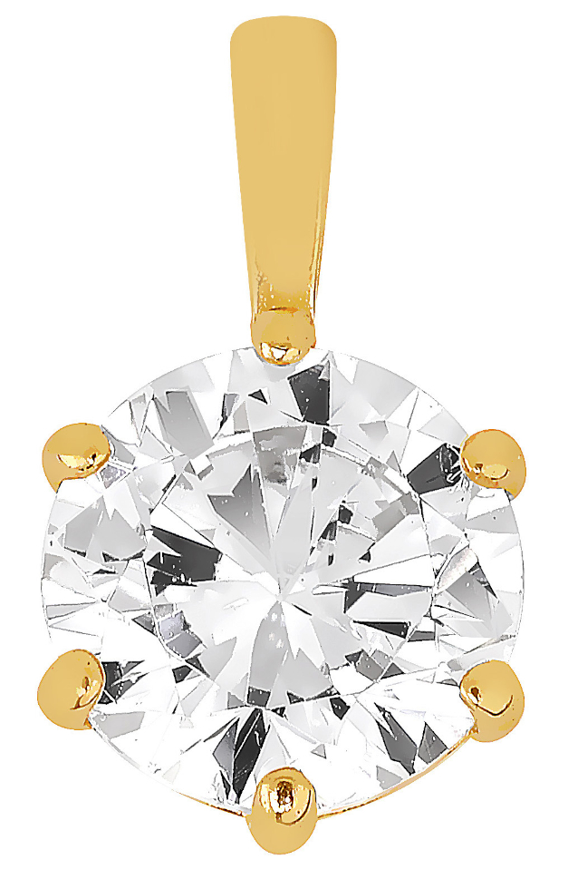 Lykka Casuals 6-prong solitaire pendant in yellow gold 6 mm