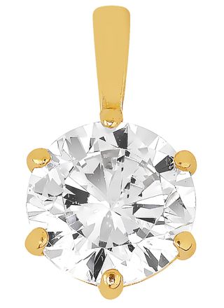 Lykka Casuals 6-prong solitaire pendant in yellow gold 6 mm