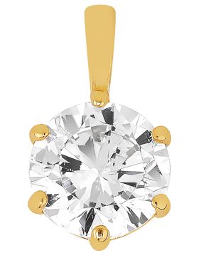 Lykken Casuals 6-prong solitaire pendant in yellow gold 6 mm