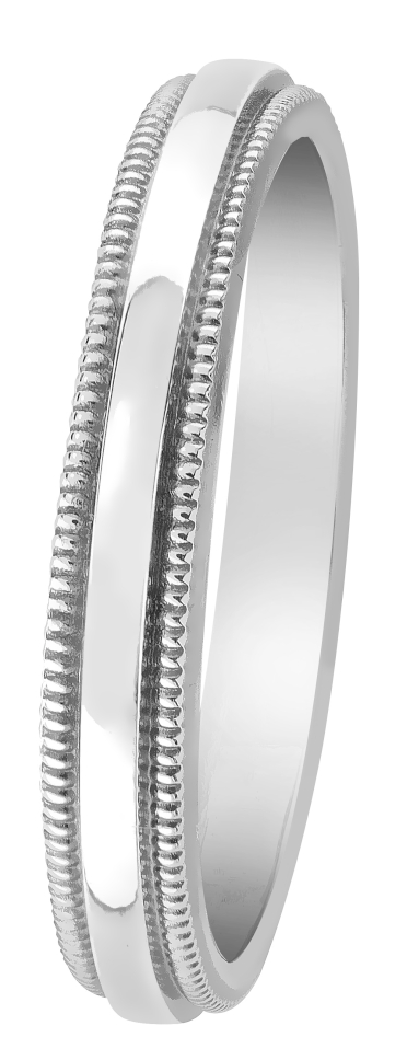 Lykka Casuals silver ring 3 mm decorative edge