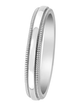 Lykken Casuals silver ring 3 mm decorative edge