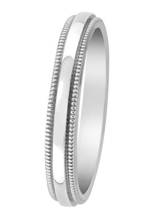 Lykka Casuals silver ring 3 mm decorative edge