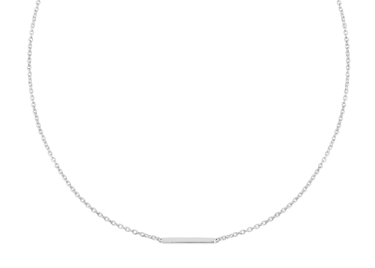 Lykka Casuals thin ID silver necklace