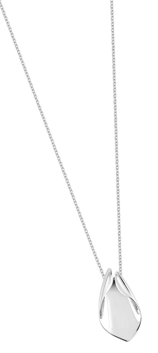 Drop shaped silver necklace 