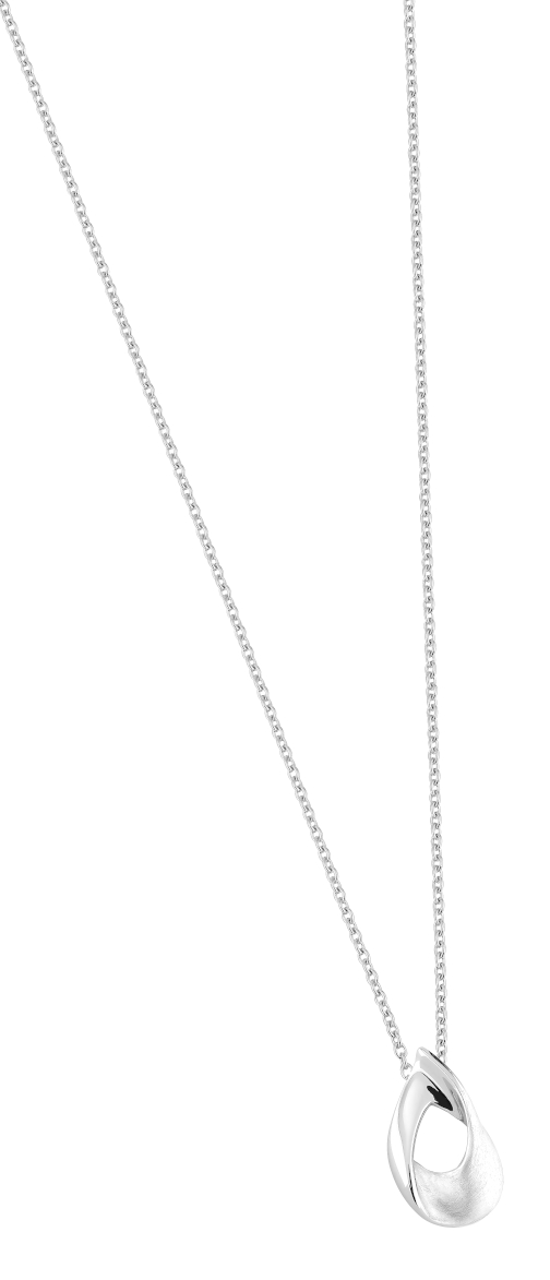 Lykka Casuals tear drop shaped silver necklace 