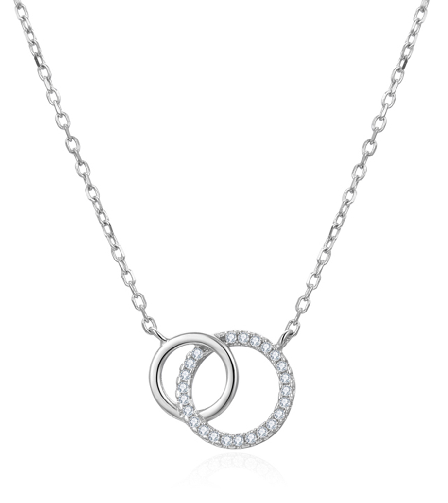 Lykka Casuals two rings silver necklace