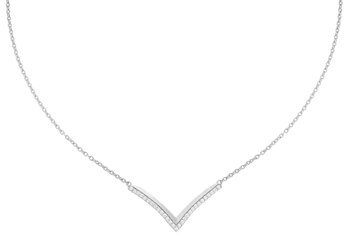 Lykka Casuals Chevron silver necklace  with zirconia stones