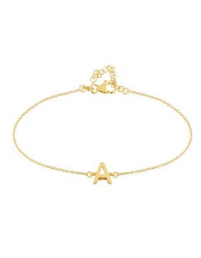 Lykka Symbols gold plated initial bracelet silver