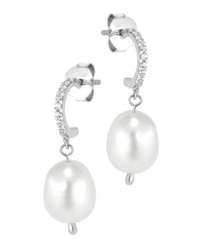 Lykken Pearls hook silver-earrings with pearls