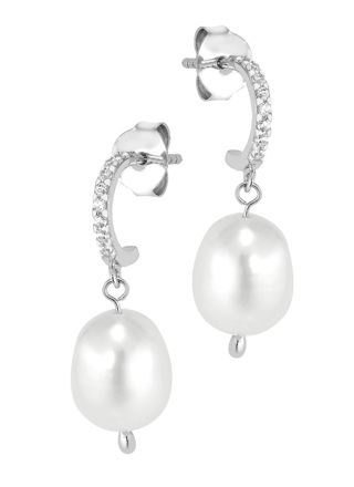 Lykka Pearls hook silver-earrings with pearls