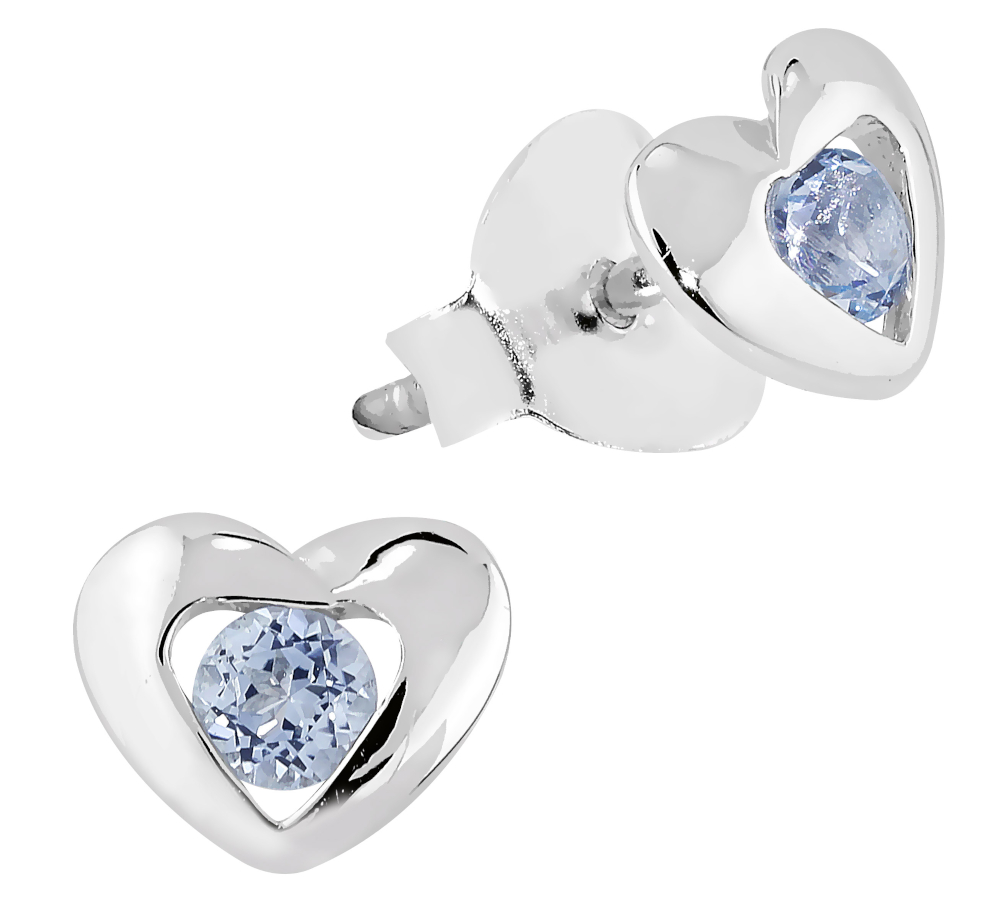 Lykka Hearts silver topaz heart earrings