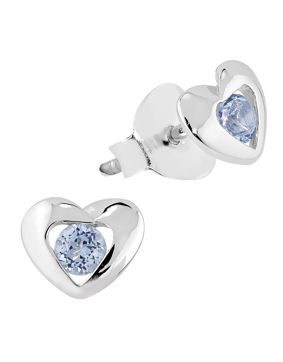 Lykken Hearts silver topaz heart earrings