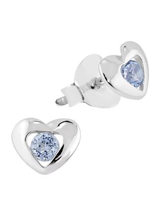 Lykka Hearts silver topaz heart earrings