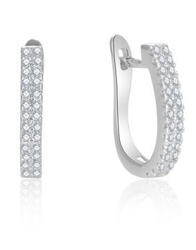 Lykken Casuals cz oval huggies in silver