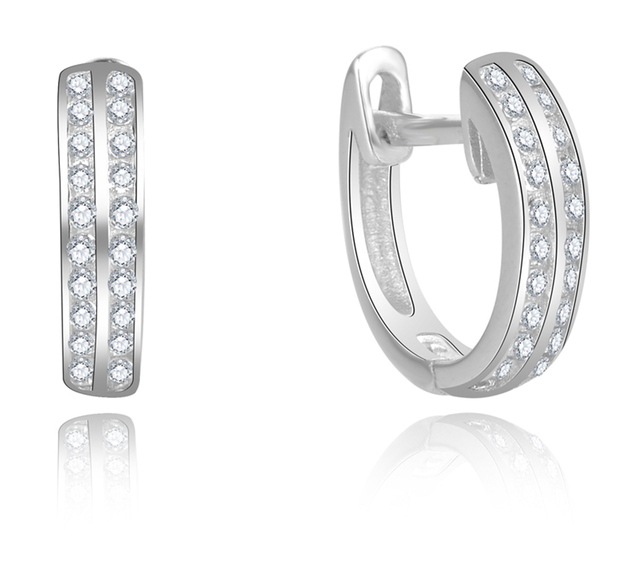 Lykka Casuals cz huggies in silver