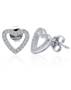Lykken Hearts silver open heart earrings