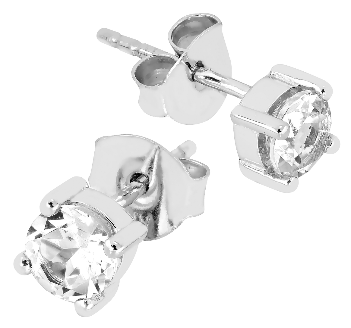 Lykka Casuals white cubic zirconia silver solitaire earrings