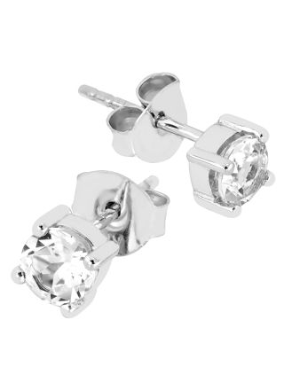 Lykka Casuals white cubic zirconia silver solitaire earrings
