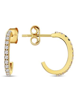Lykka Casuals yellow gold c-hook earrings 13,5 mm