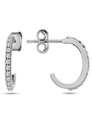 Lykka Casuals white gold c-hook earrings 13,5 mm