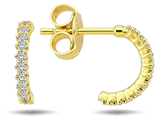 Lykka Casuals yellow gold c-hook earrings 8,5 mm