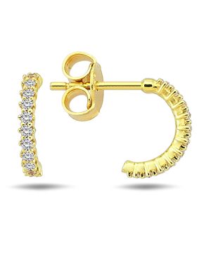 Lykken Casuals yellow gold c-hook earrings 8,5 mm