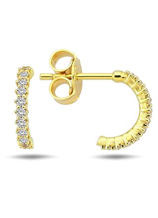 Lykka Casuals yellow gold c-hook earrings 8,5 mm
