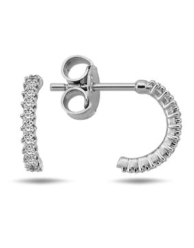Lykken Casuals white gold c-hook earrings 8,5 mm