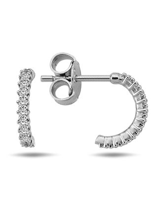 Lykka Casuals white gold c-hook earrings 8,5 mm