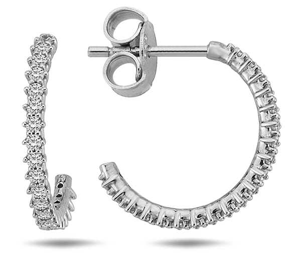 Lykka Casuals silver creole earrings 13,5 mm 