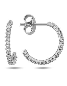 Lykken Casuals white gold creole earrings 12,2 mm