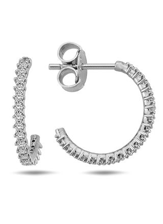 Lykka Casuals white gold creole earrings 12,2 mm