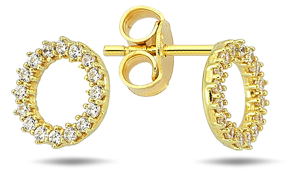 Lykka Casuals round yellow gold earrings