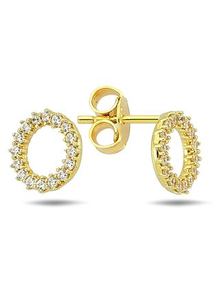 Lykka Casuals round yellow gold earrings